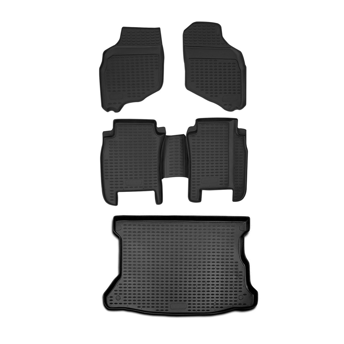 Honda Jazz Floor-Trunk Mats - Omac - HB Kit 3D - Black - '01-'08 Honda Jazz Floor-Trunk Mats - Omac - HB Kit 3D - Black - '01-'08